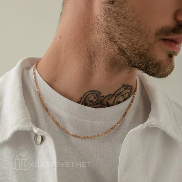 Цепь из красного золота 585, плетение «Якорь»